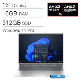 HP - Probook 4 G1a 16" FHD+ Laptop - AMD Ryzen 5 230 - 16GB Memory - 512GB Memory - Windows 11 Pro - Pike Silver