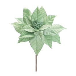 BreeBe - Glittered Poinsettia Flower Stem (Set of 6) - Green