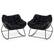 Front. Costway - 2 PCS Outdoor Rocking Chair Oversized Patio PE Wicker Egg Chair Rattan Lounge Chair - Black + Mix Gray.