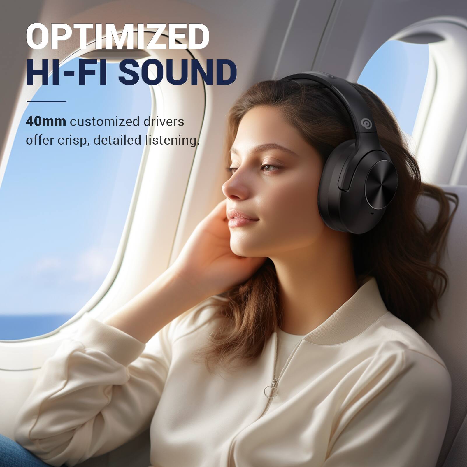 OPTIMIZED HI-FI SOUND

40mm customized drivers offer crisp, detailed listening.
