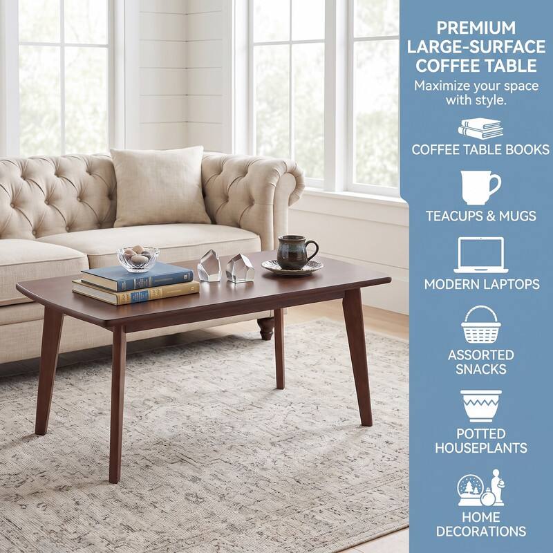 PREMIUM LARGE-SURFACE COFFEE TABLE  
Maximize your space with style.  
COFFEE TABLE BOOKS  
TEACUPS & MUGS  
MODERN LAPTOPS  
ASSORTED SNACKS  
POTTED HOUSEPLANTS  
HOME DECORATIONS