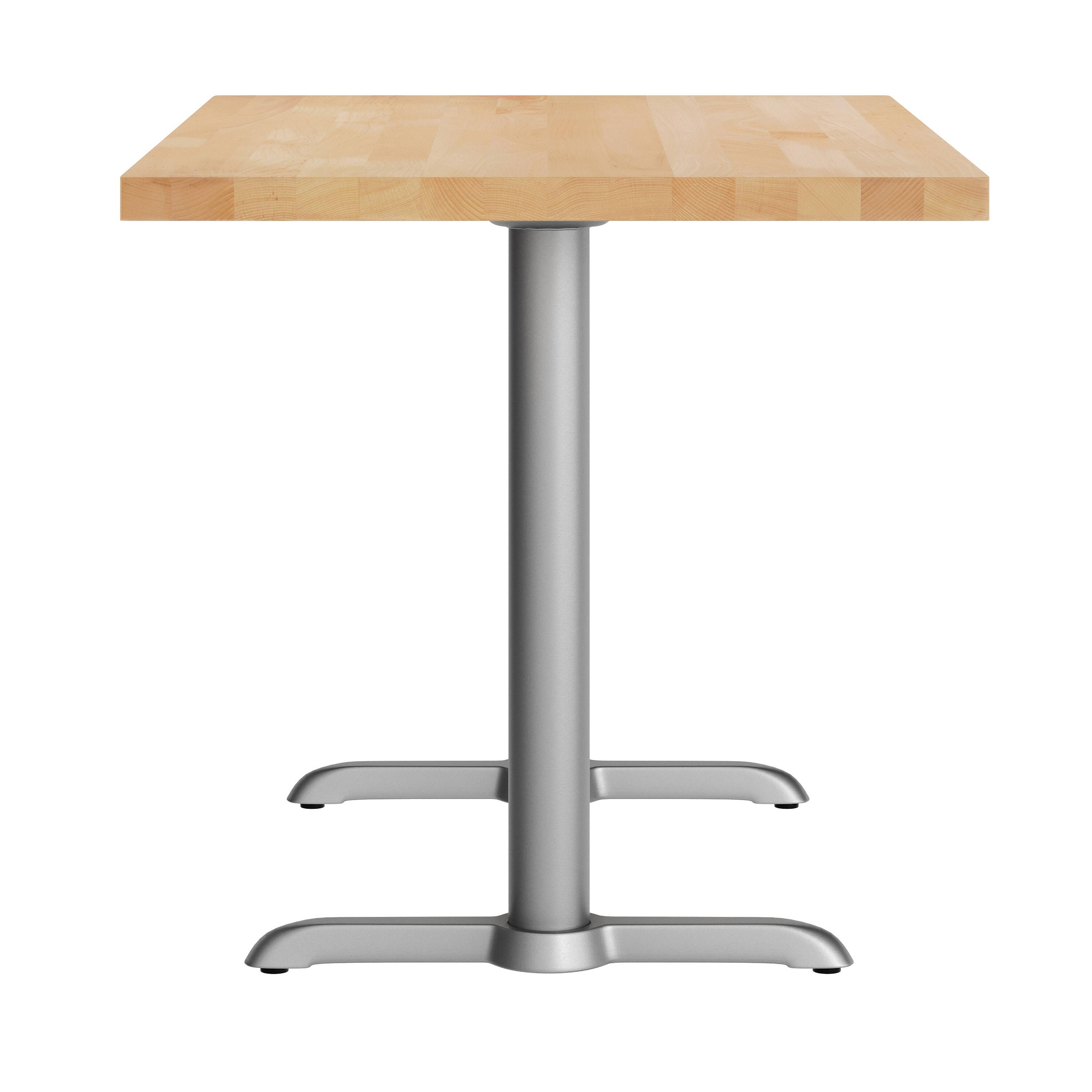 Left. Flash Furniture - Bennett 30" x 48" Solid Wood Commercial Indoor Tabletop in Natural with Dual 5" x 22" Dining Height Rust-Resistant Silve - Natural.