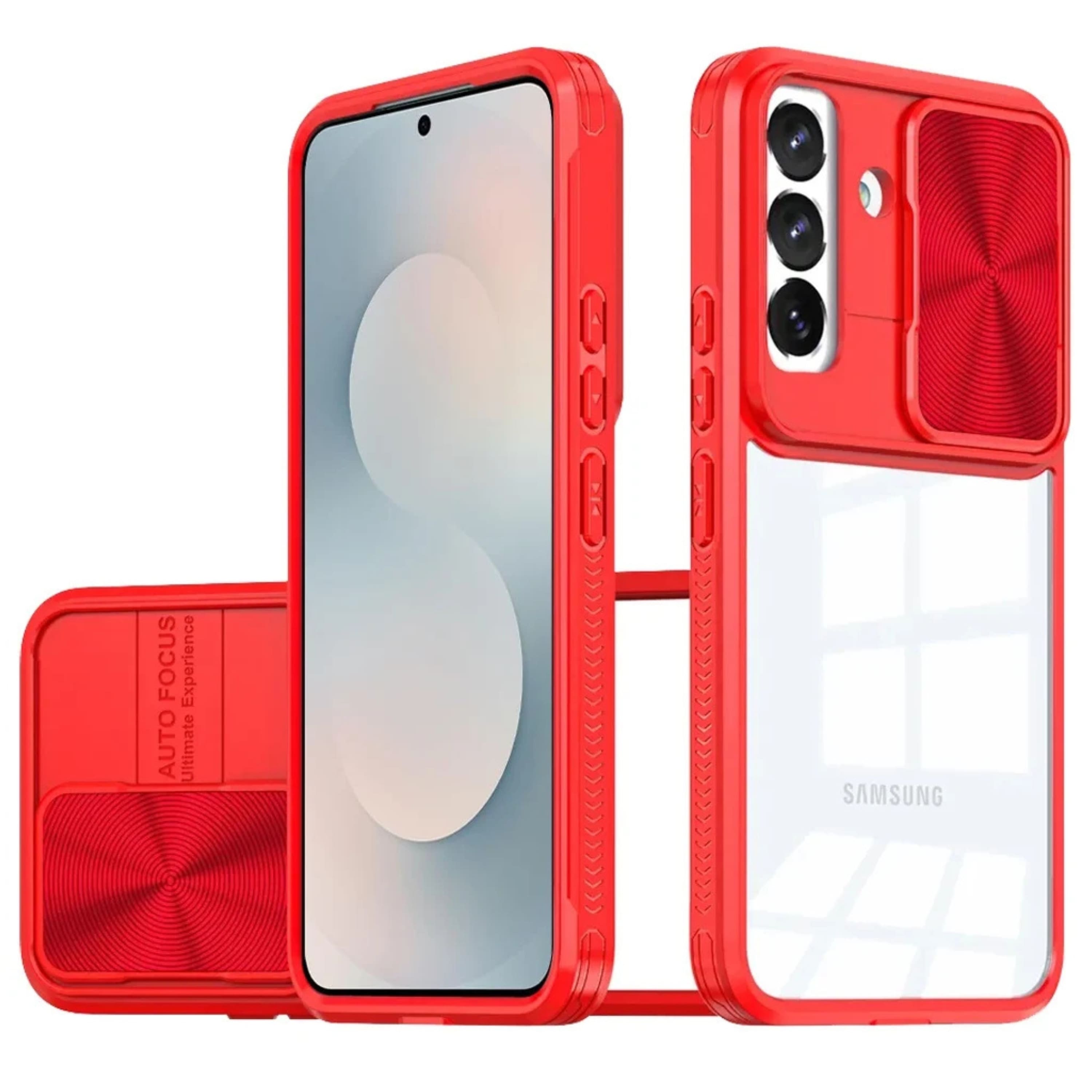Kitcheniva - Transparent Rear Camera Slider Protective Cover With Tempered Glass For Samsung S25 FE - Red price history on PriceWatchPro