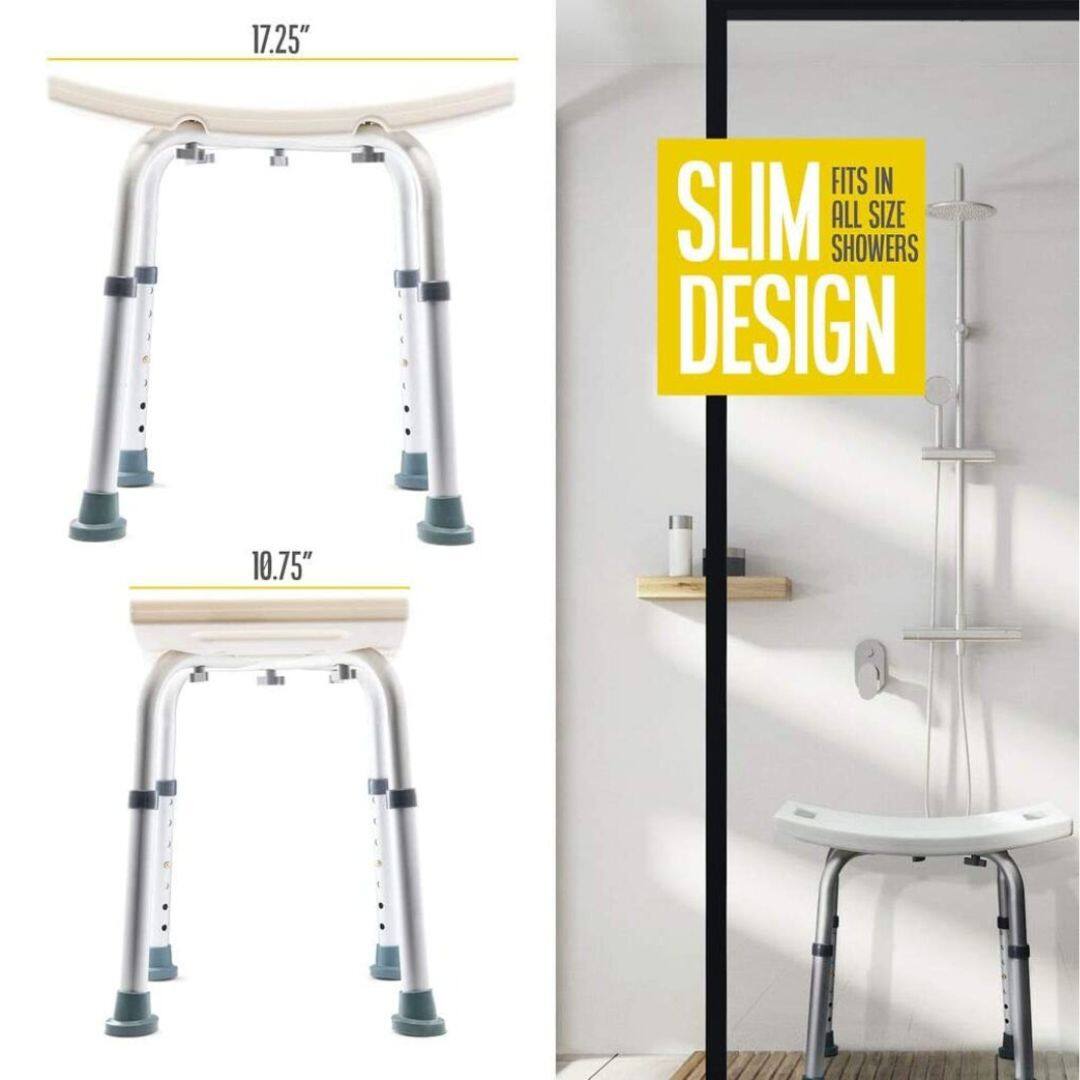 17.25"  
10.75"  

SLIM DESIGN  
FITS IN ALL SIZE SHOWERS