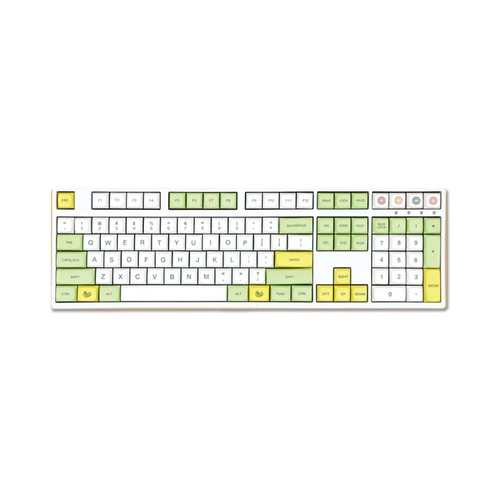 Sure, here is the corrected and grouped text from the image:

```
ESC F1 F2 F3 F4 F5 F6 F7 F8 F9 F10 F11 F12 PRINT LOCK PAGE
1 2 3 4 5 6 7 8 9 0 - = BACKSPACE INS HOME PGUP PGDN
Q W E R T Y U I O P [ ] \ DEL END PGDN PGUP
CAPLOCK A S D F G H J K L ; ' RETURN
SHIFT Z X C V B N M , . / SHIFT
CTRL ALT FN ALT
4 5 6 7 8 9 0 . ENTER
1 2 3 4 5 6 7 8 9 0 . ENTER
```