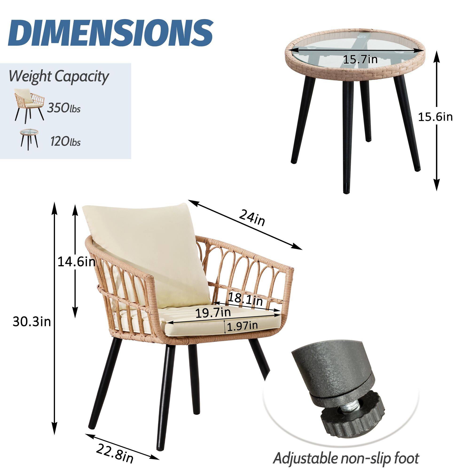 DIMENSIONS

Weight Capacity  
15.7in - 350lbs  
15.6in - 120lbs

Dimensions  
- Seat Diameter: 15.7in  
- Seat Height: 15.6in  
- Overall Height: 30.3in  
- Width: 24in  
- Depth: 22.8in  
- Back Height: 19.7in  
- Back Width: 18.1in  
- Armrest Height: 14.6in  
- Armrest Width: 1.97in  

Adjustable non-slip foot