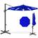 Front. Best Choice Products - Best Choice Products 10ft 360-Degree Solar LED Lit Cantilever Patio Umbrella, Outdoor Hanging Shade- Resort Blue - Resort Blue.