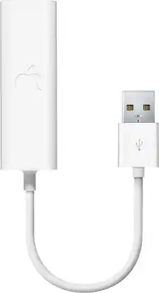 Front. Apple - USB Ethernet Adapter - White.