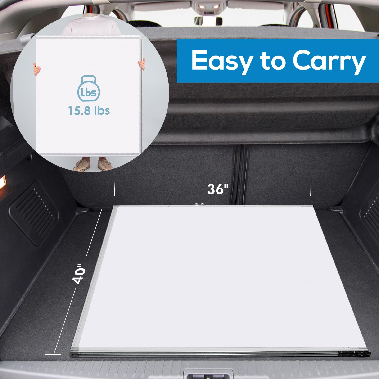 Lbs 15.8 lbs  
Easy to Carry  
36" 40"