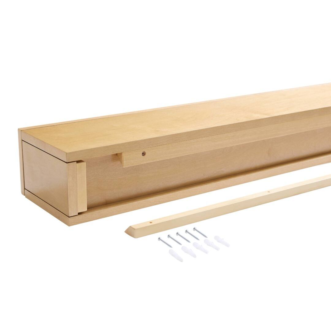Alt View 7. Touchstone Home Products - Fireplace Mantel Shelf w/ Hidden Storage , 60" x 8.5" x 5.75", Solid Pine Wood Mantel for Over Fireplace - Natural Finish.