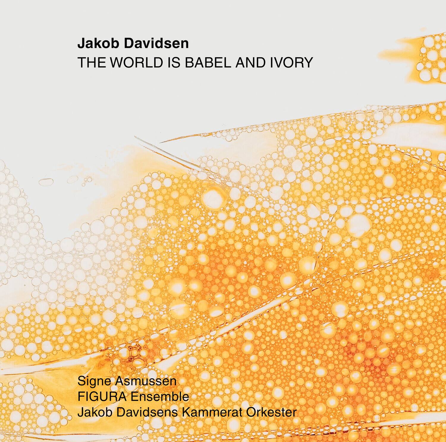 Jakob Davidsen  
THE WORLD IS BABEL AND IVORY  

Signe Asmussen  
FIGURA Ensemble  
Jakob Davidsens Kammerat Orkester