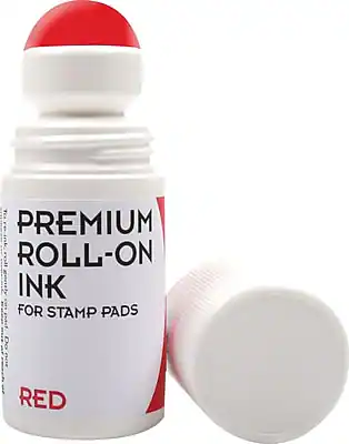 PREMIUM ROLL-ON INK FOR STAMP PADS
RED