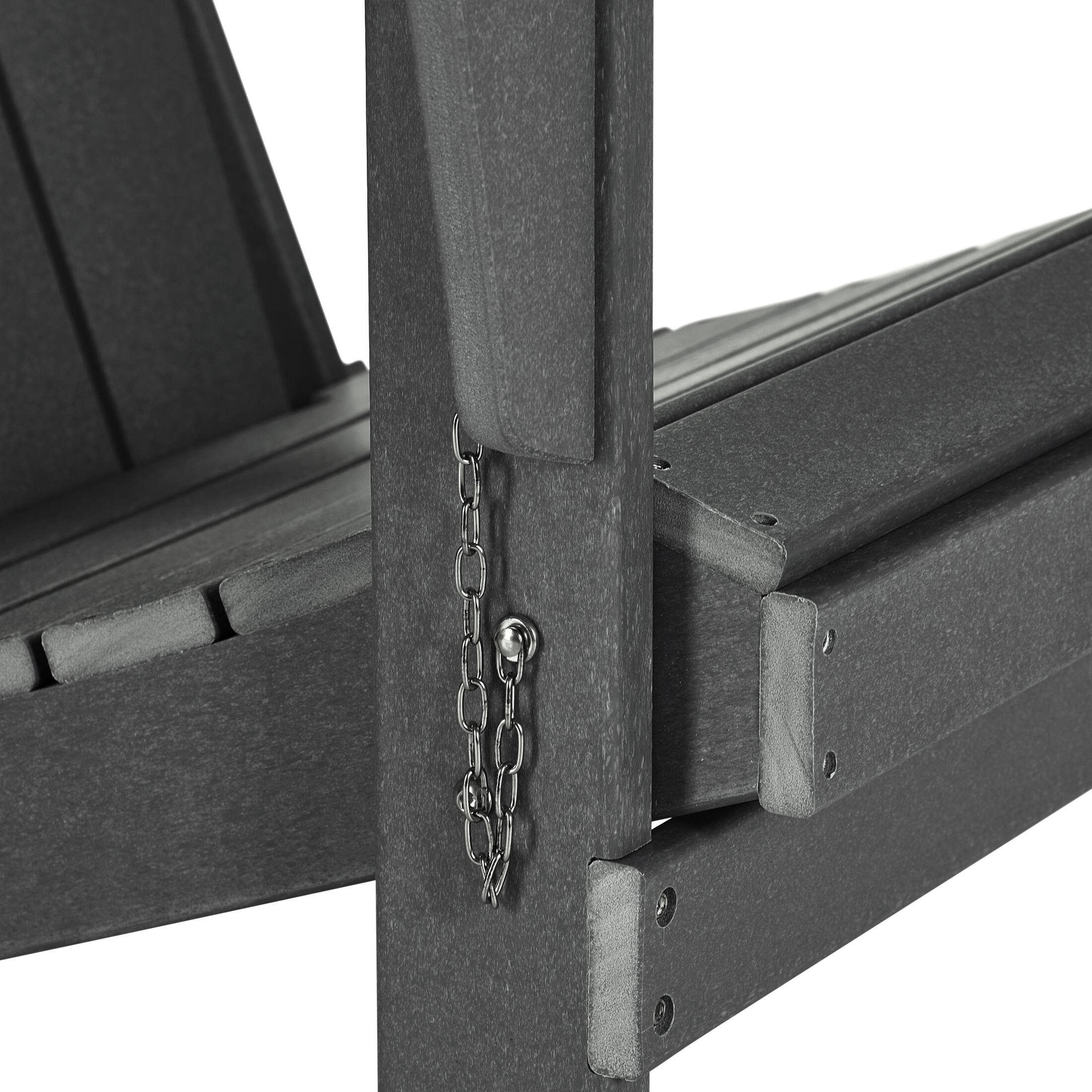 Alt View 6. WestinTrends - WestinTrends Malibu Outdoor HDPE Folding Poly Adirondack Chairs (Set of 2) - Gray.