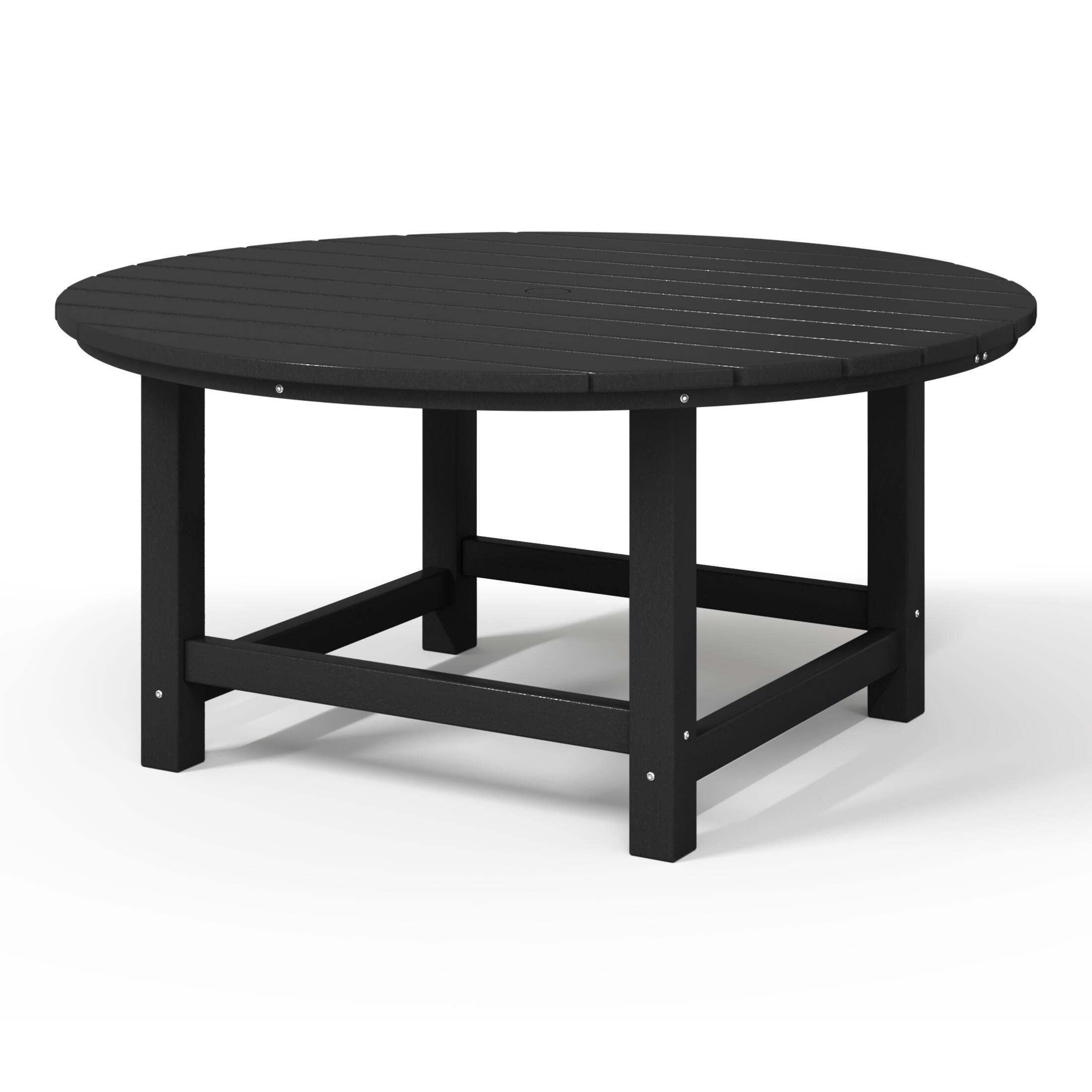 Back. WestinTrends - WestinTrends Malibu Low Outdoor HDPE Round Patio Coffee Table - Black.