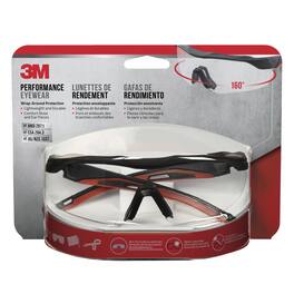 3M - Anti-Fog Safety Glasses Clear Lens Black/Red Frame 1 pc - Black | Red