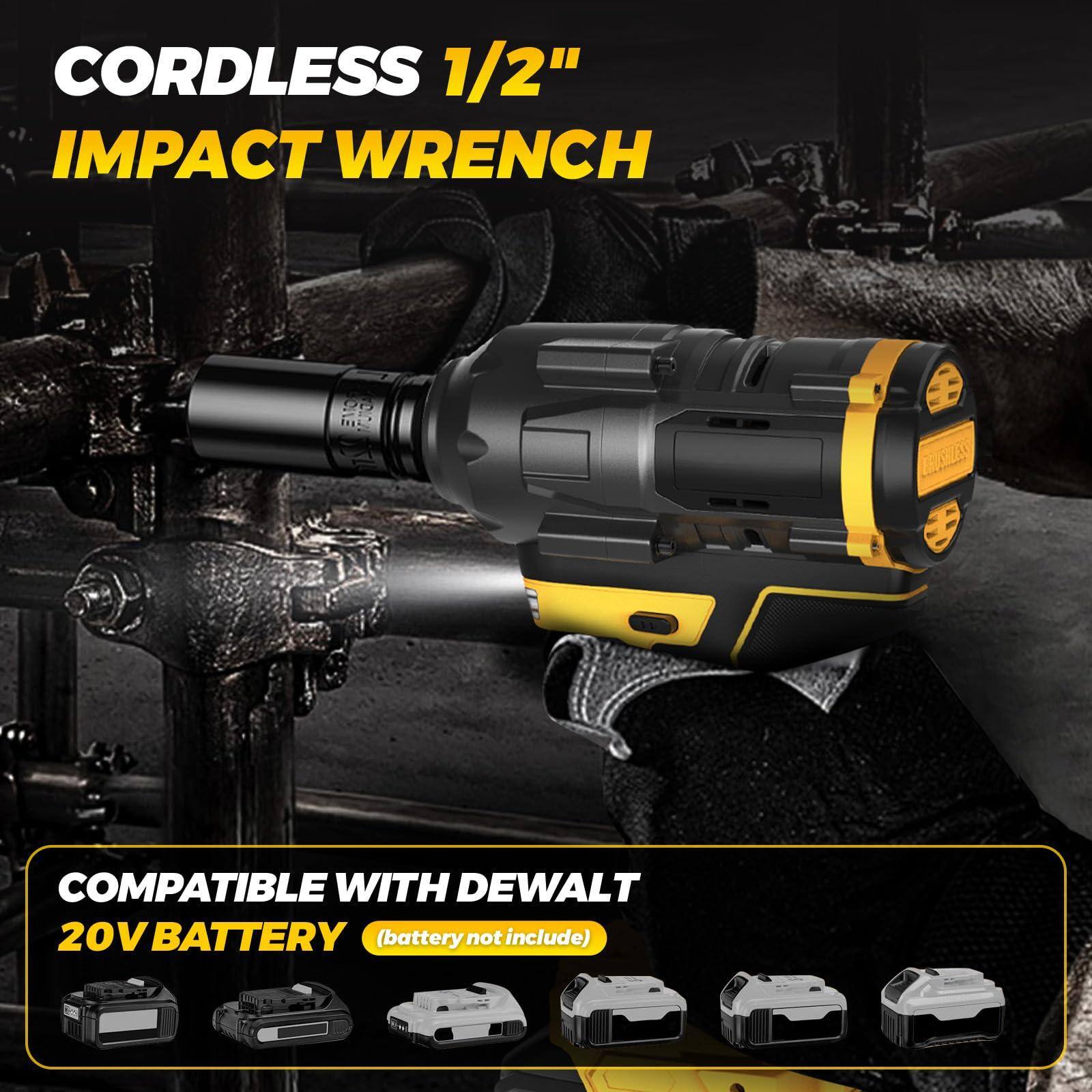 CORDLESS 1/2" IMPACT WRENCH

COMPATIBLE WITH DEWALT 20V BATTERY (battery not included)