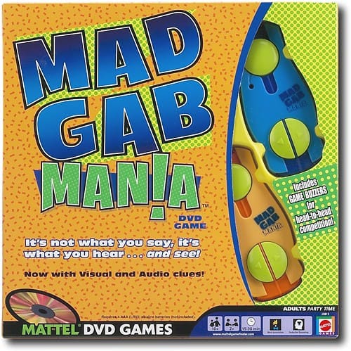 Front Standard. Mattel - Mad Gab Mania DVD Game.