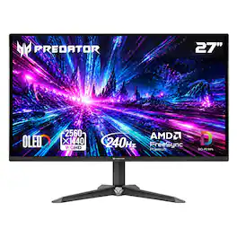 Acer - Predator 27" QD-OLED QHD 240Hz 0.03ms FreeSync Premium Gaming Monitor with HDR (DisplayPort, HDMI) - Black