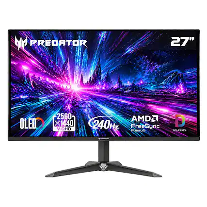 PREDATOR
27"
OLED
2560 x 1440 W QHD
AMD 240Hz FreeSync Premium
DCI-P3 99%