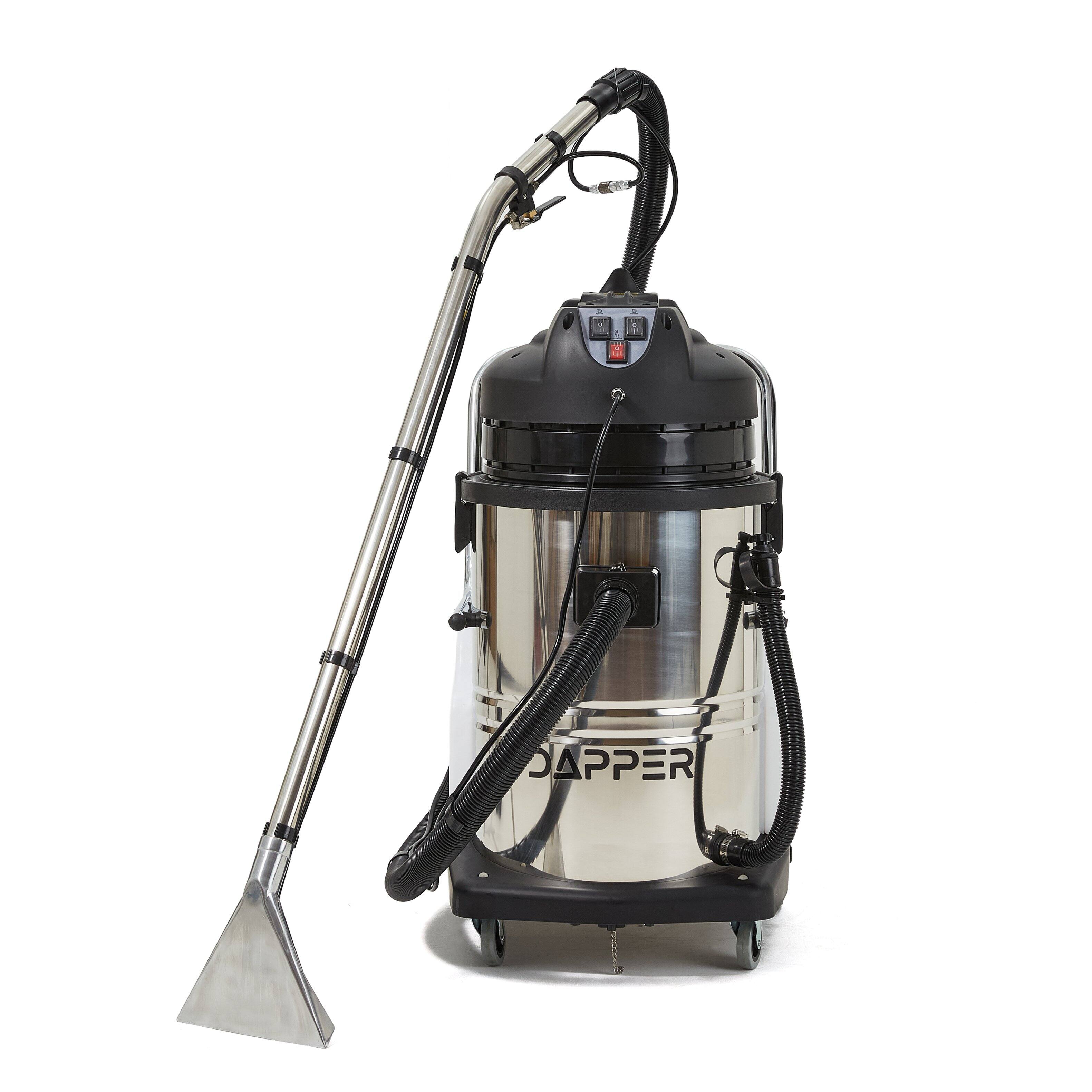 Angle. Dapper Supply - Commercial 4-in-1 Wet/Dry Vacuum & Carpet Extractor, 116 PSI, 5.3 Gal Solution, 16 Gal Recovery, 2-Year Warranty - Gray.
