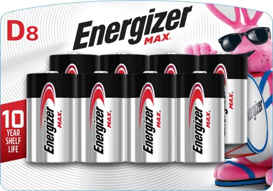 Front. Energizer - MAX D Batteries (8 Pack), D Cell Alkaline Batteries - Silver.