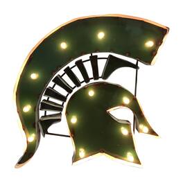 Imperial - Michigan State Spartans Logo Lighted Recycled Metal Sign - Multicolor