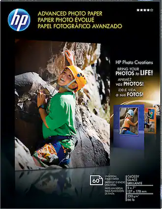 Front. HP - Advanced Glossy Photo Paper - White.