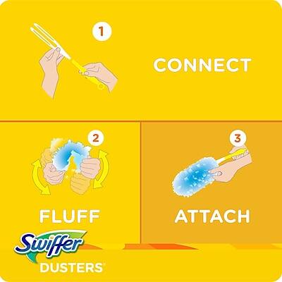 1. CONNECT  
2. FLUFF  
3. ATTACH  

Swiffer Dusters