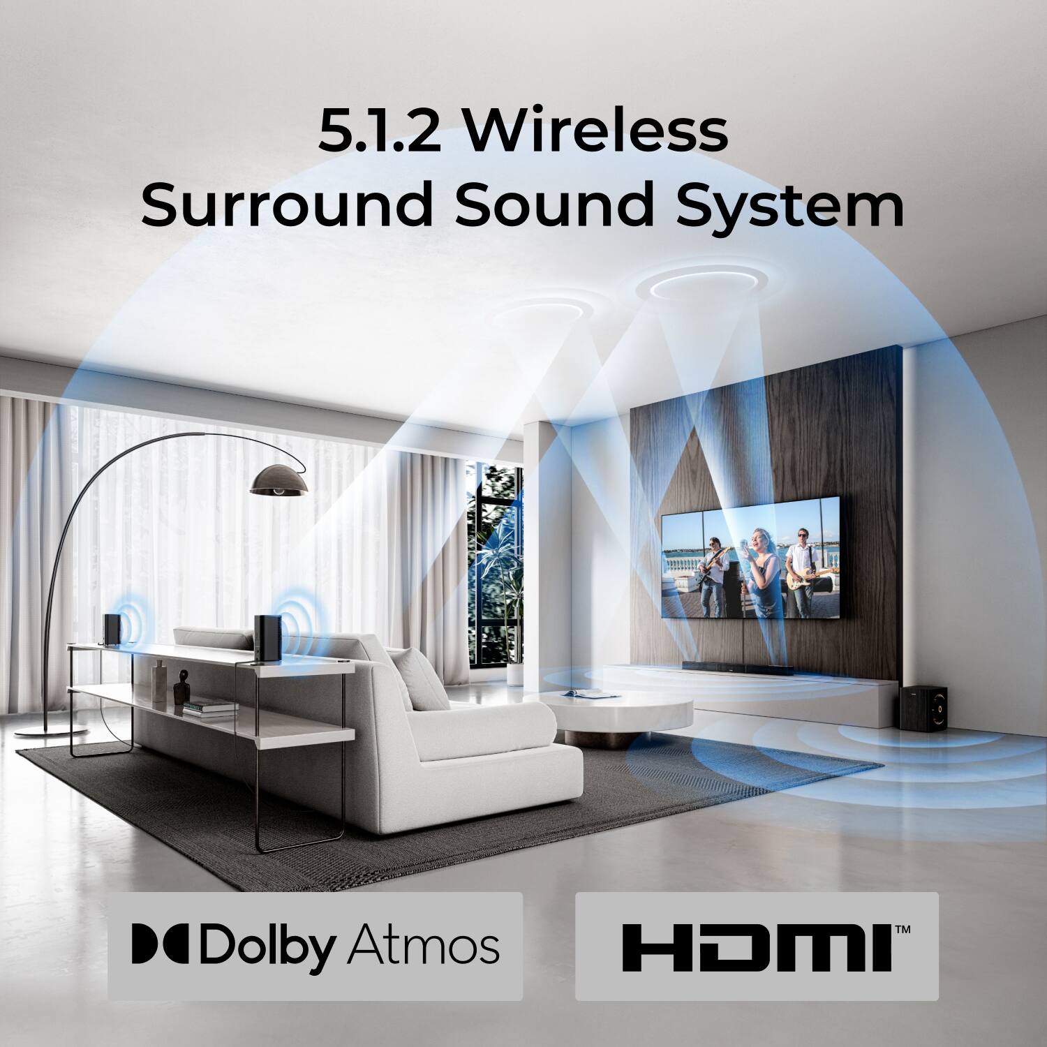 5.1.2 Wireless Surround Sound System  
Dolby Atmos  
HDMI