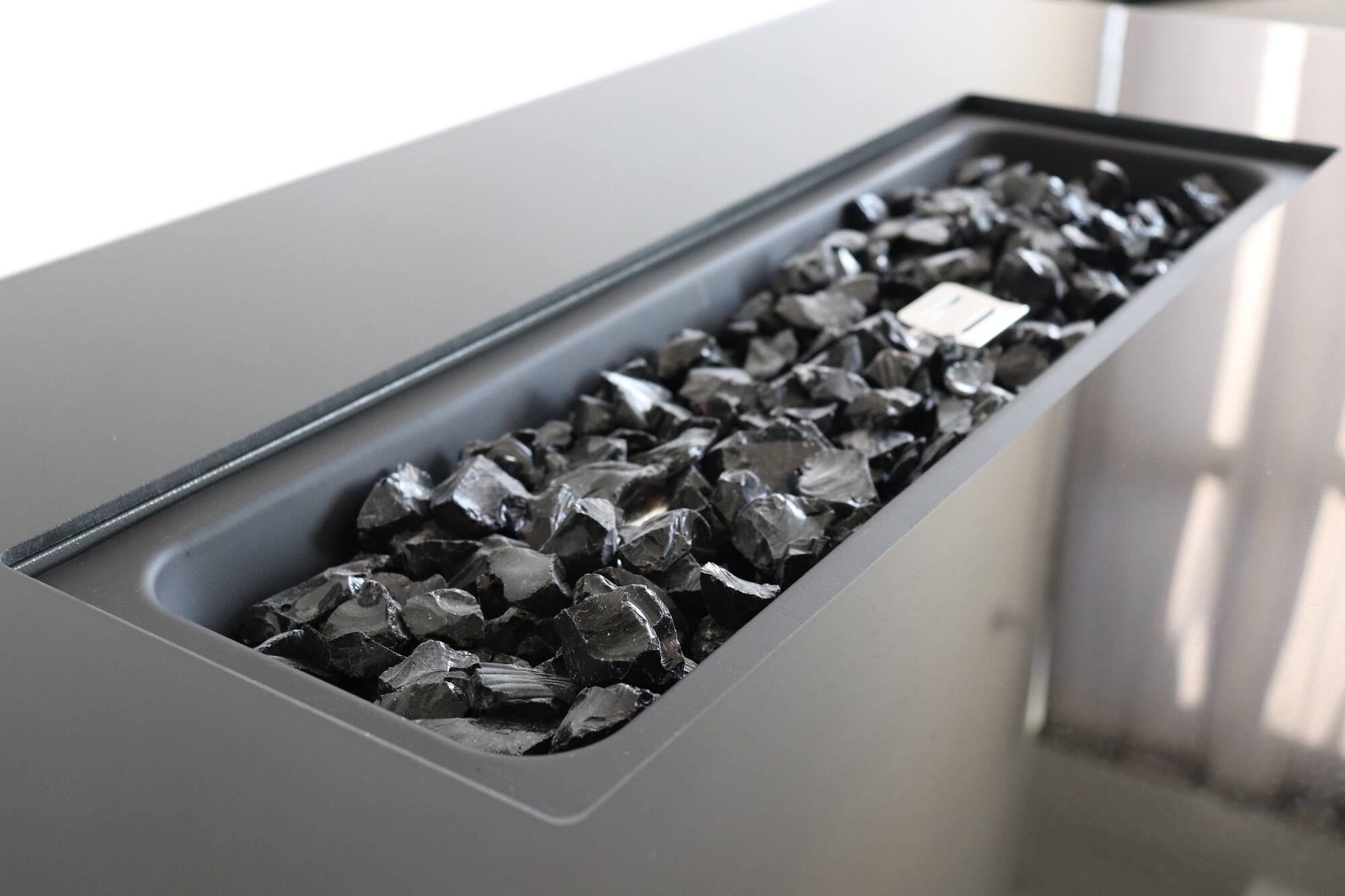 Alt View 1. Siljoy - 43 Inch Smoked Glass Metal Rectangle Fire Pit Outdoor Backyard Patio Heater.