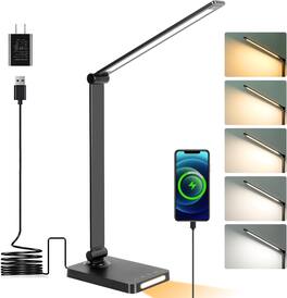 Dazzed Corner - LED Desk Lamp with USB Ports,Reading Lamp Table Lamp - Black