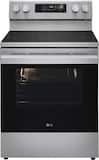 LG - 30-in Wide 6.3 Cu. Ft. Freestanding Electric True Convection Smart Range with 5 Elements, Air Fry and UltraHeat Element - Stainless Steel