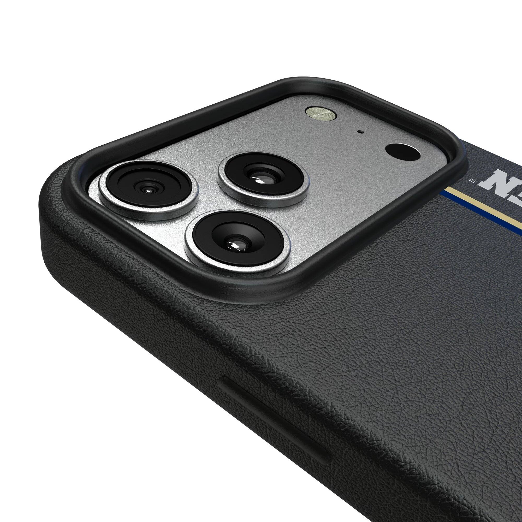Alt View 2. Keyscaper - Navy Midshipmen iPhone Magnetic Bump Case - 16 Plus - Black.