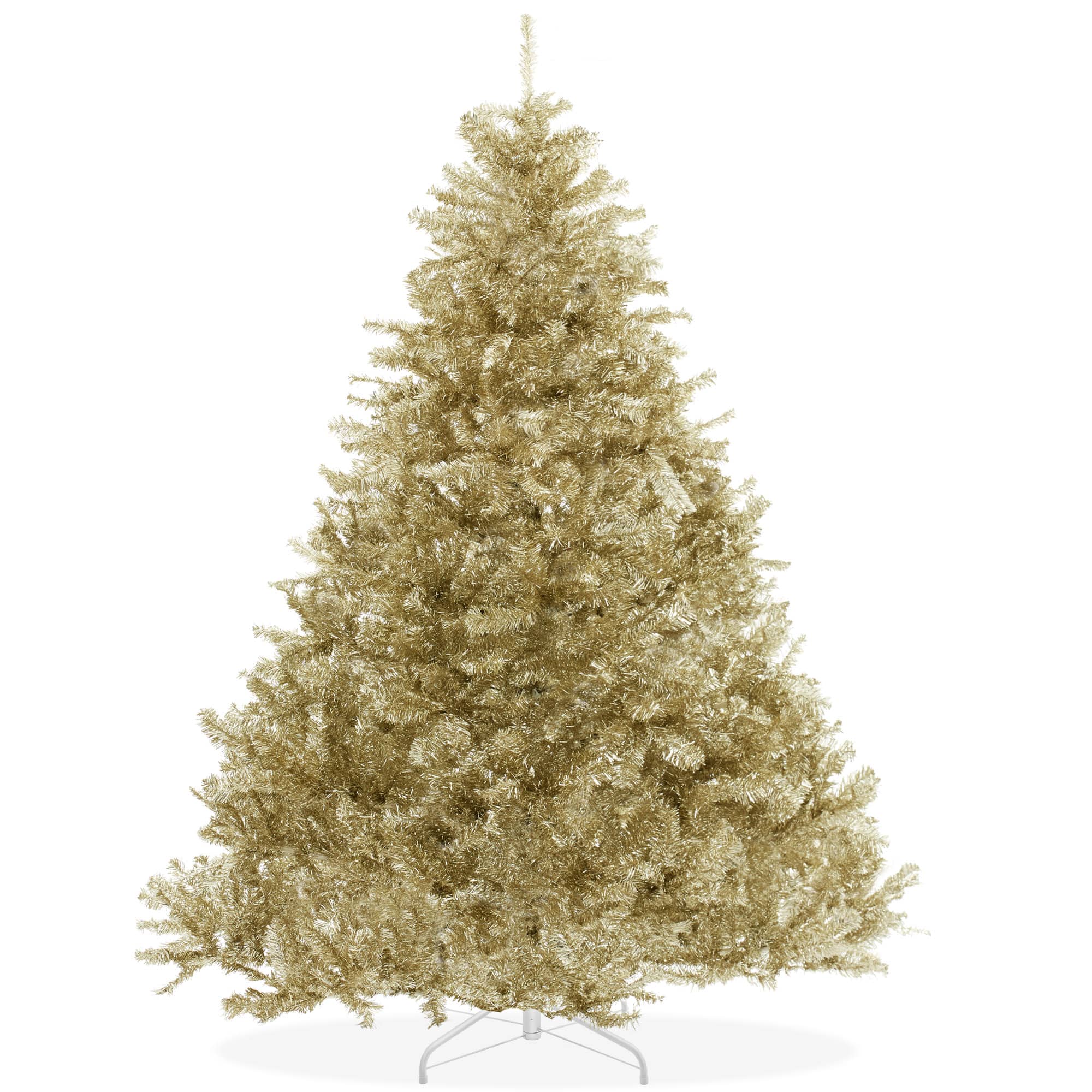 Casafield - Spruce Artificial Holiday Christmas Tree with Metal Stand - Gold
