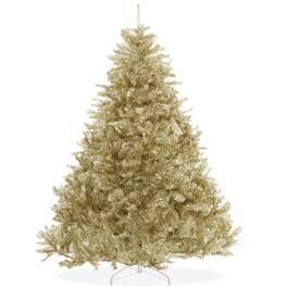 Casafield - Spruce Artificial Holiday Christmas Tree with Metal Stand - Gold