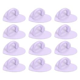 Unique Bargains - Metal Phone Charm Hook 1", 12pcs Adhesive Heart Shaped Finger Grip for Smartphones Keychain Tablet Case Accessories - Purple
