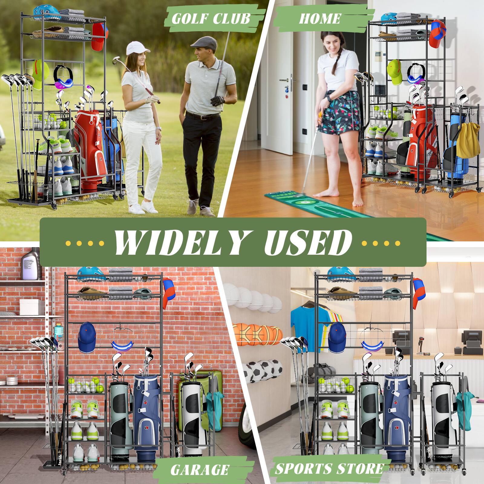 GOLF CLUB HOME  
WIDELY USED  
GARAGE SPORTS STORE
