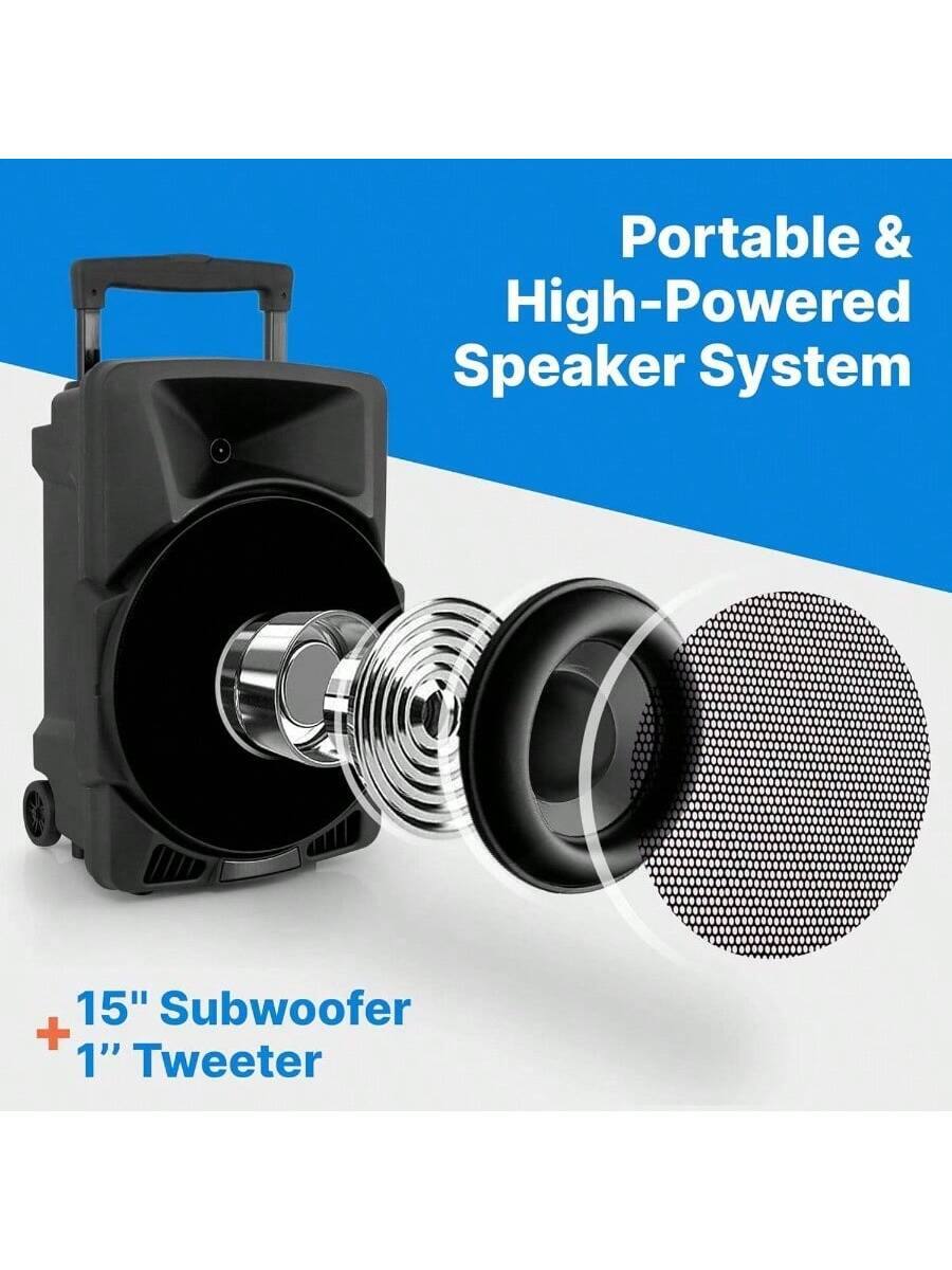 Portable & High-Powered Speaker System

15" Subwoofer + 1" Tweeter