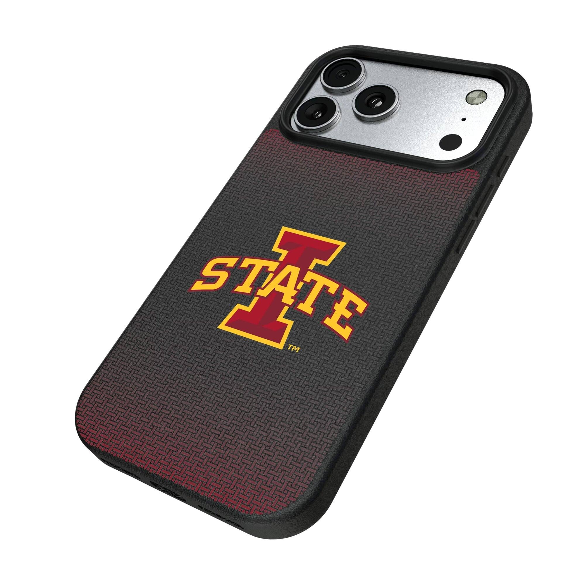 Alt View 1. Keyscaper - Iowa State Cyclones Linen Logo iPhone Magnetic Bump Case - 15 - Black.