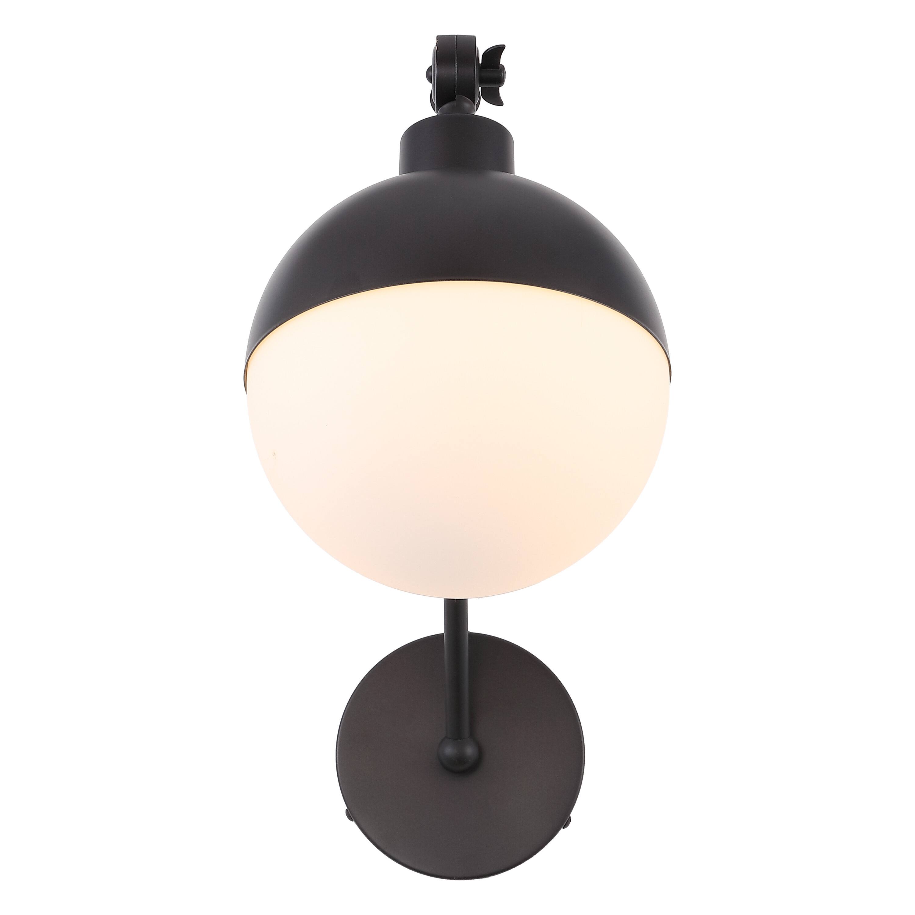 Alt View 9. Jonathan Y - Alba 7" 1-Light Modern Industrial Adjustable Swing Arm Metal Frosted Glass Globe LED Sconce, Oil Rubbed Bronze - Oil Rubbed Bronze.