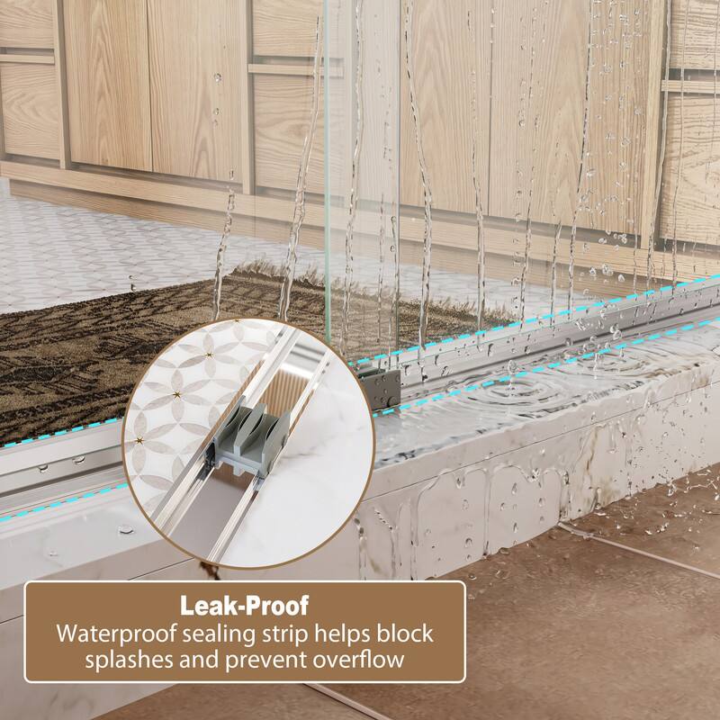 Leak-Proof  
Waterproof sealing strip helps block splashes and prevent overflow