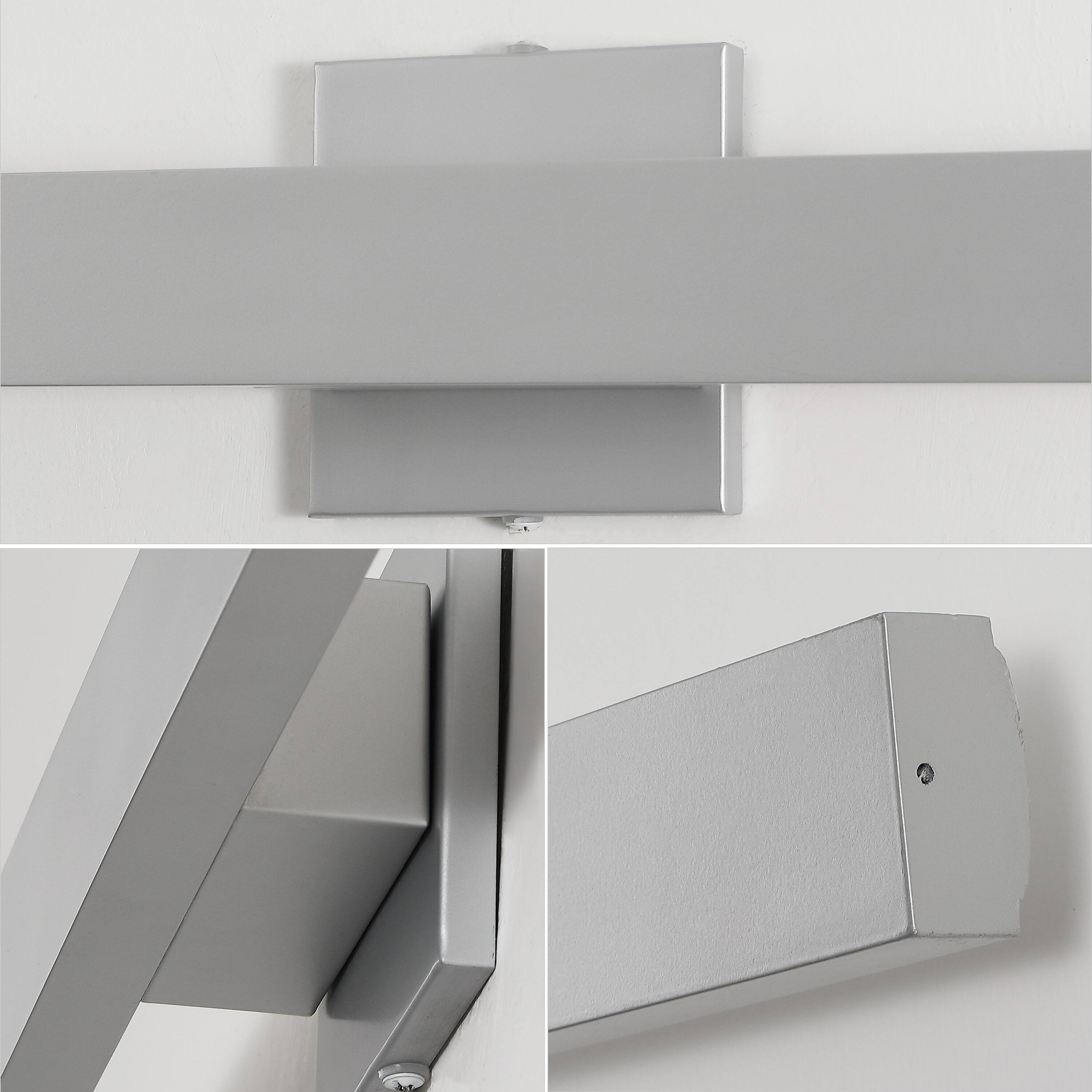 Alt View 5. Jonathan Y - Vara 49.5" Modern Minimalist Indoor/Outdoor Metal 350-Degree Rotate Dimmable Integrated Linear LED Wall Sconce, Silver - Silver.