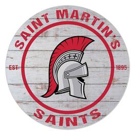 Jardine - Saint Martin's Saints 20" x 20" Indoor/Outdoor Weathered Circle Sign - White