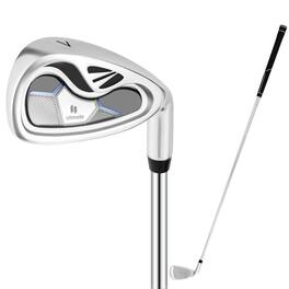 Gymax - #7 Iron Single Golf Club for Men w/ Steel Shaft for Right Handed Golfers - Black/Silver