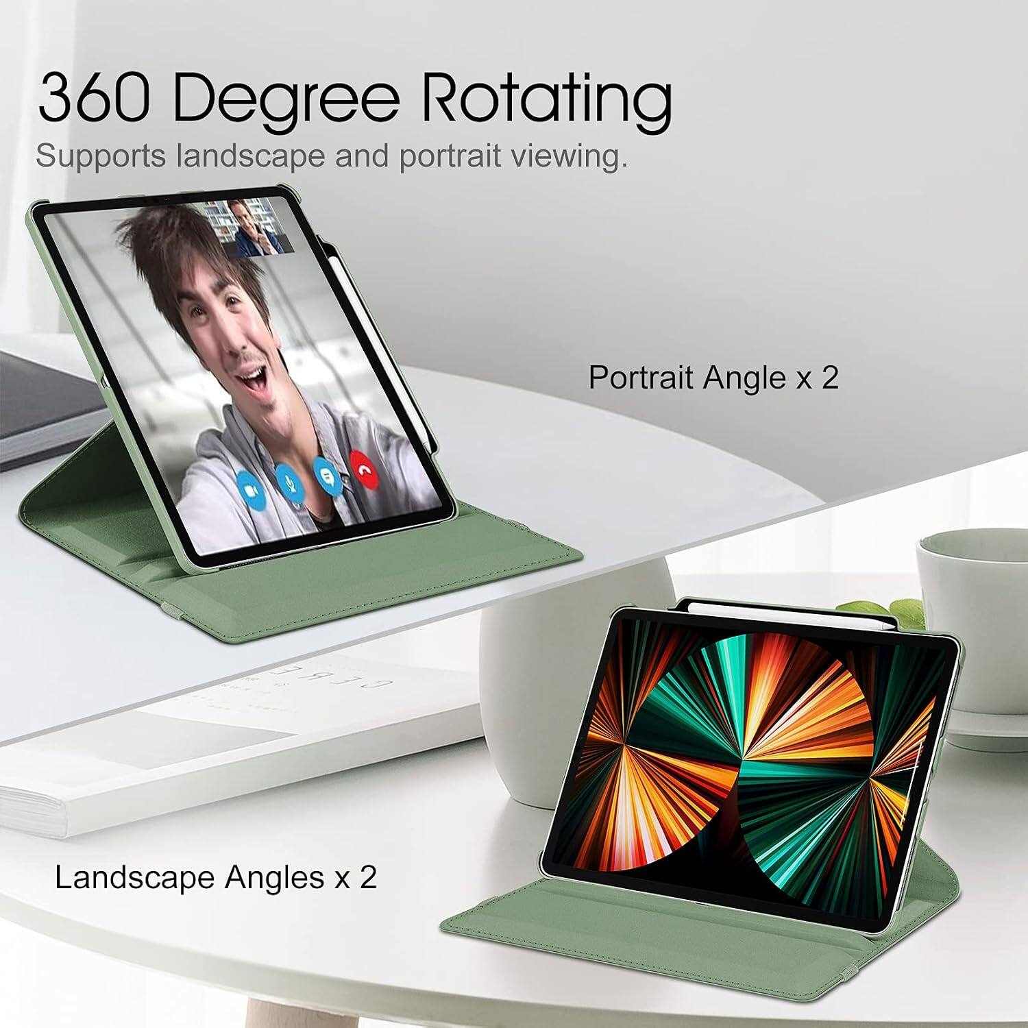 360 Degree Rotating  
Supports landscape and portrait viewing.  
Portrait Angle x 2  
Landscape Angles x 2