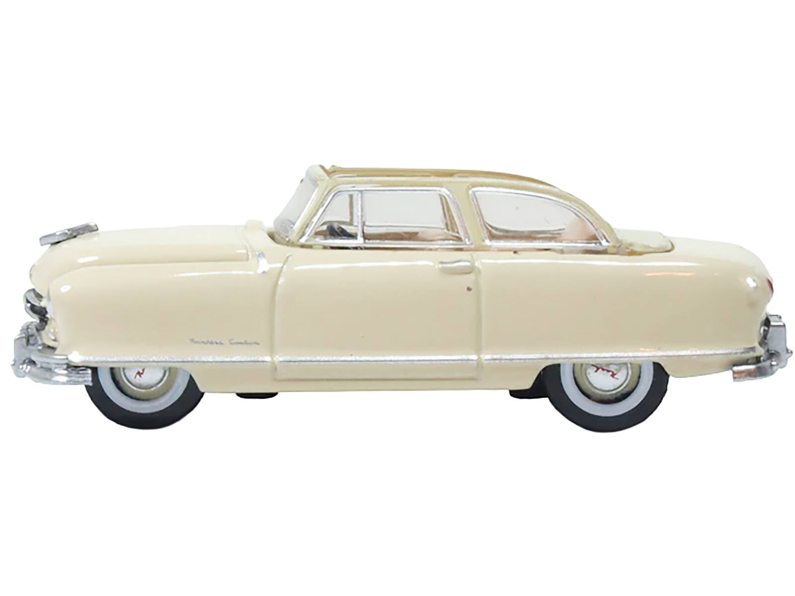 Angle. Oxford Diecast - 1950 Nash Rambler Custom Landau Convertible (Open) Champagne Ivory 1/87 (HO) Scale Diecast Model Car by Oxford Diecast - Champagne Ivory.
