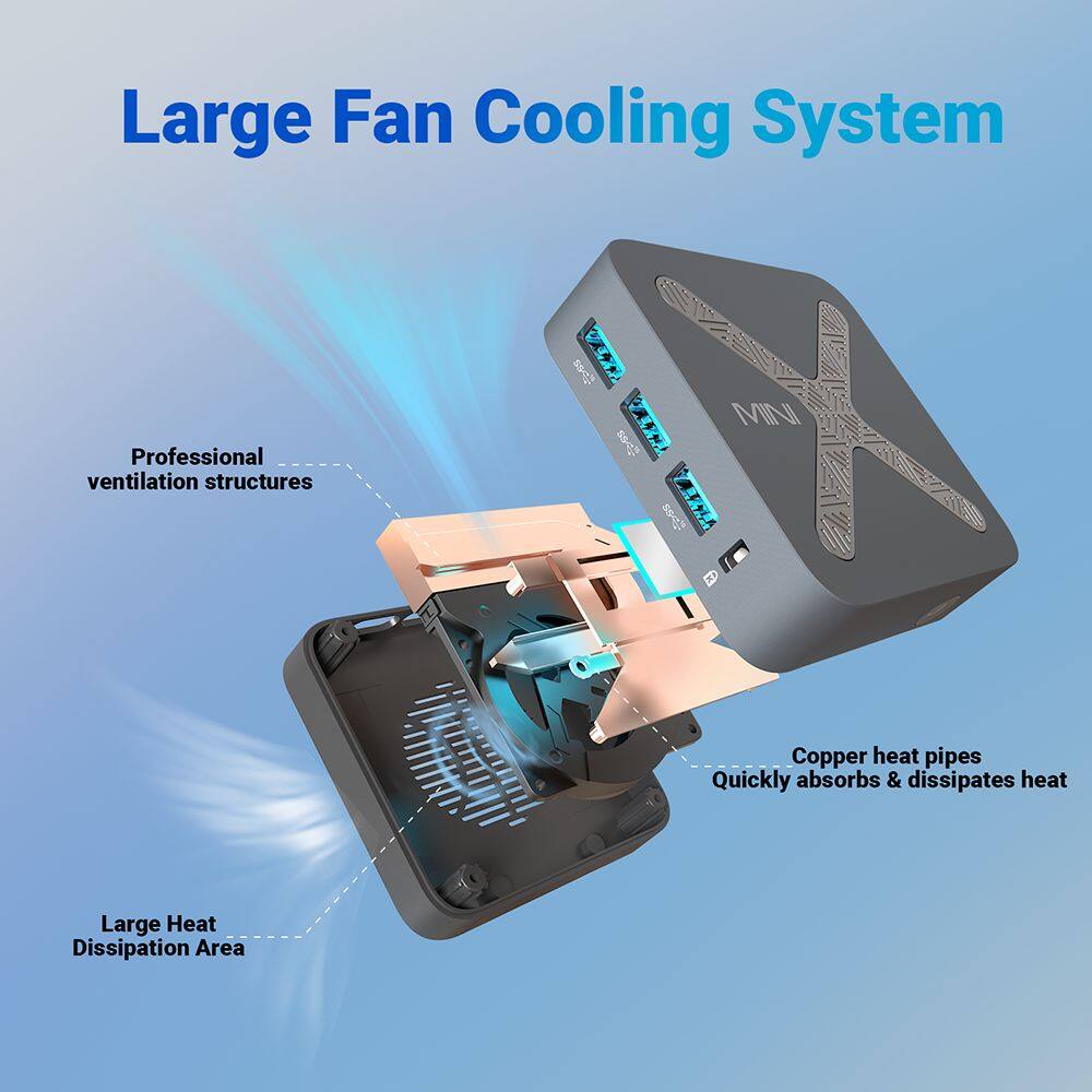 Large Fan Cooling System, Professional ventilation structures, Copper heat pipes Quickly absorbs & dissipates heat, Large Heat Dissipation Area