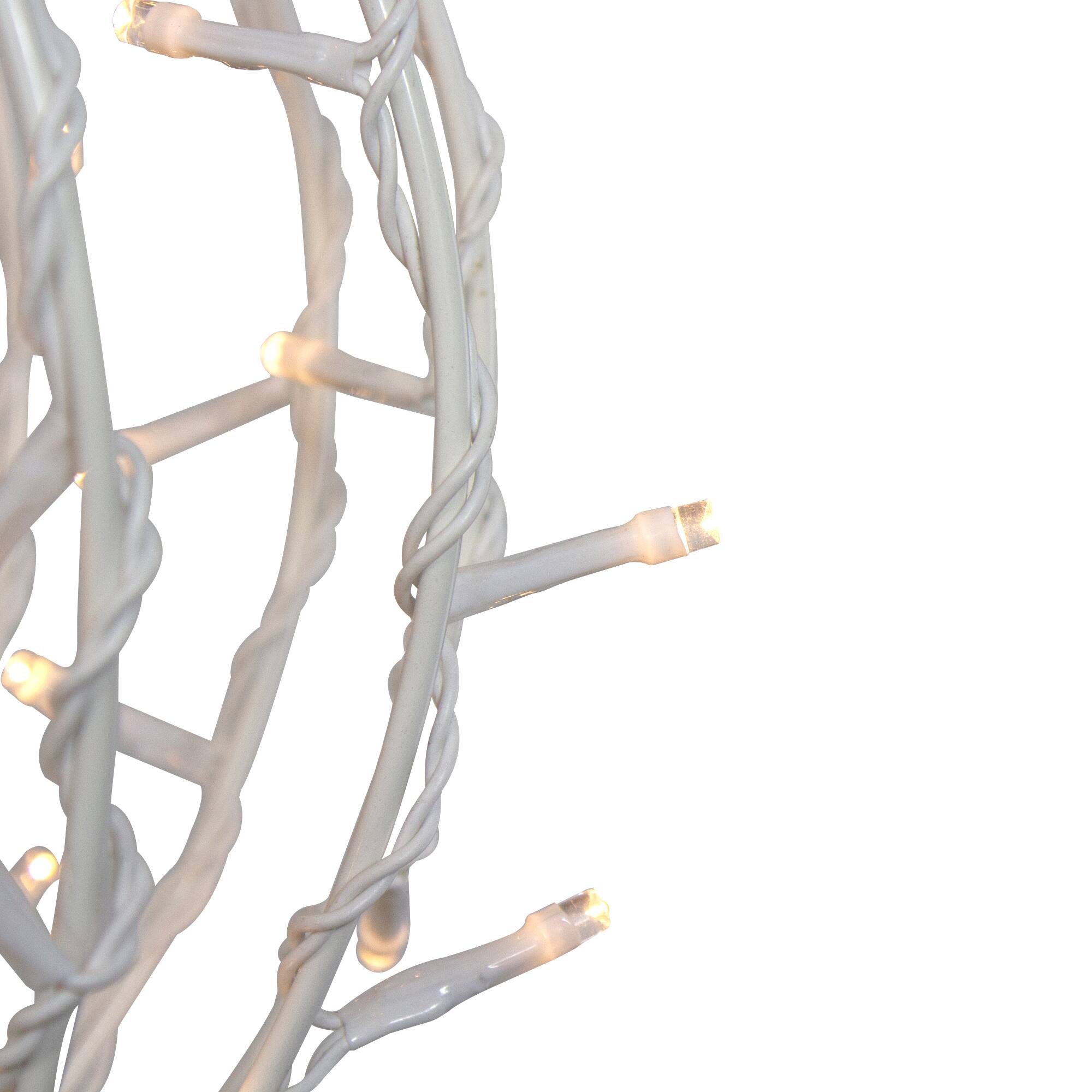 Alt View 4. Northlight - LED Lighted 3D Hanging Sphere Christmas Decoration – Warm White - 23" - White.