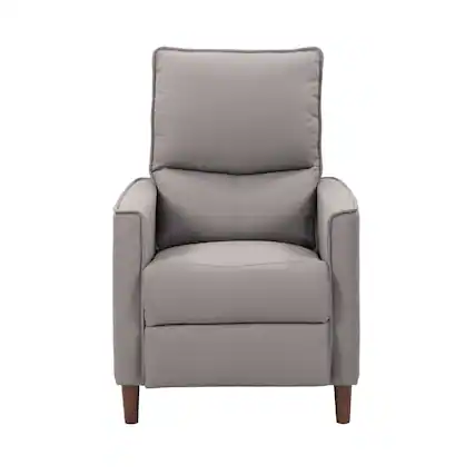 Front. CorLiving - Alder Manual Fabric Recliner - Light Grey.