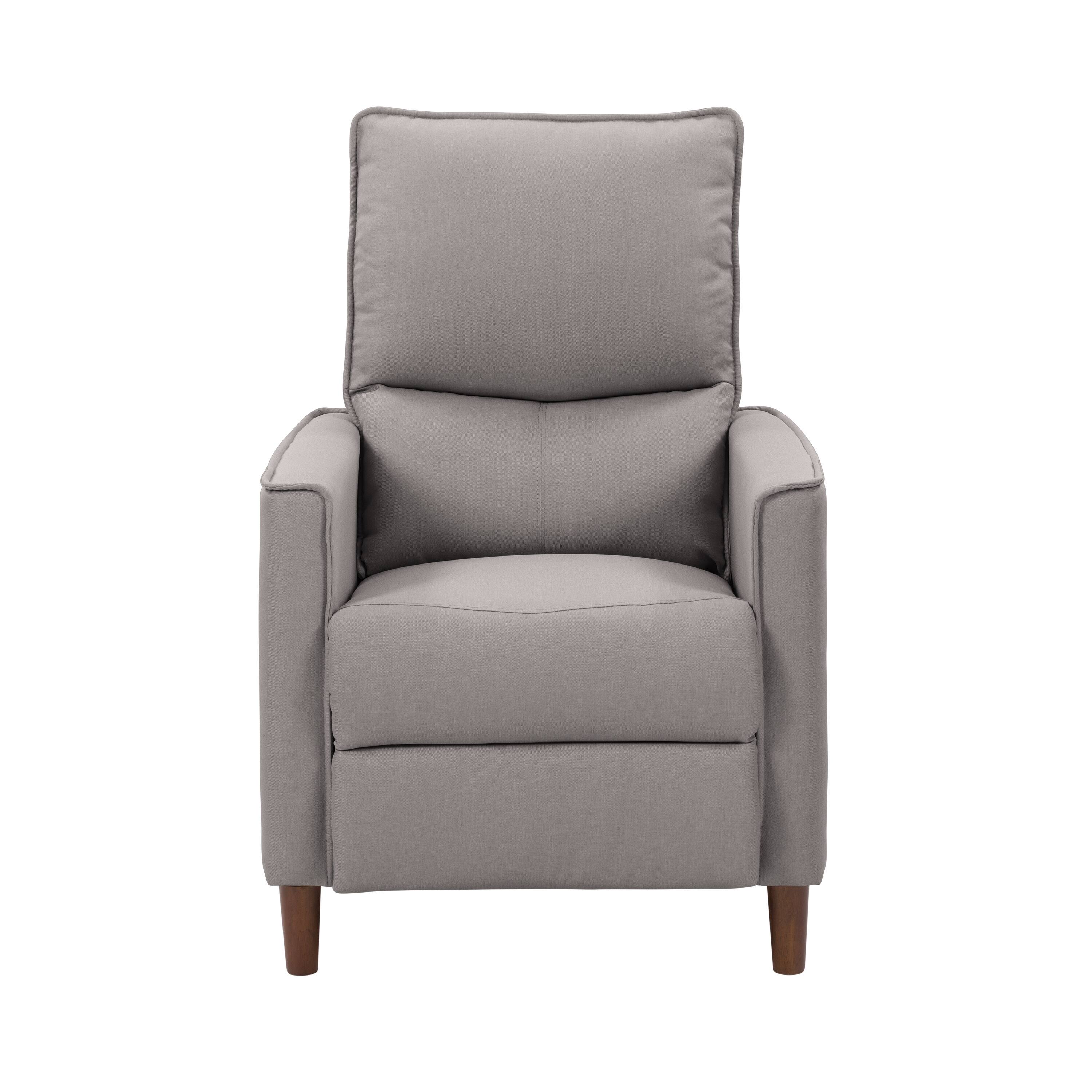 Front. CorLiving - Alder Manual Fabric Recliner - Light Grey.